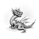 tiny dragons tattoo design idea