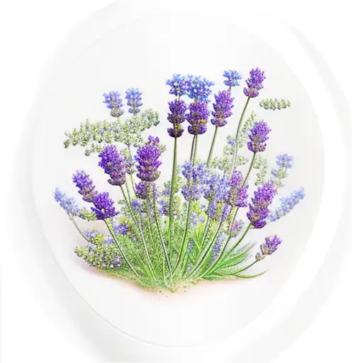 lavander, forget me nots and pink flowers tattoo design idea