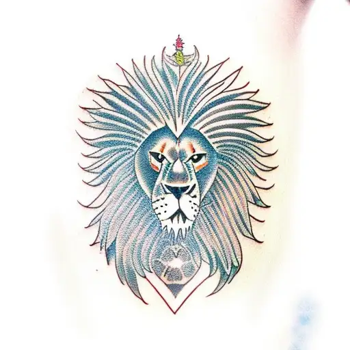 Lion afro angel  tattoo design idea