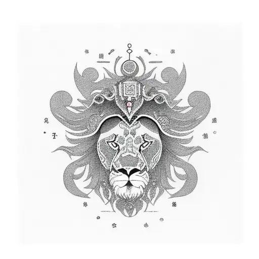 Lion afro angel  tattoo design idea