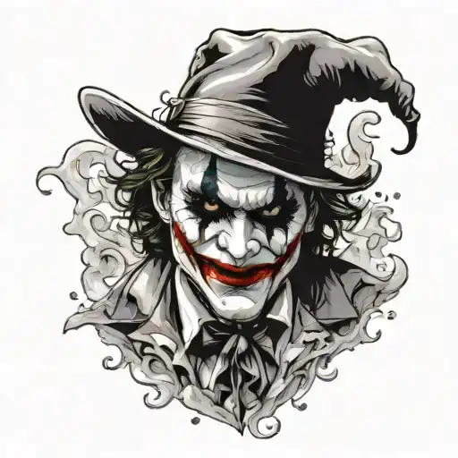 joker smoke tattoo design idea