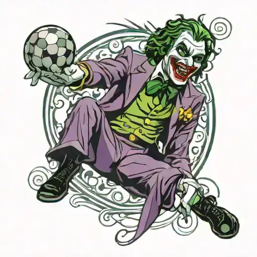 joker play handball tattoo design idea