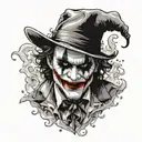 joker smoke tattoo design idea