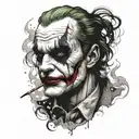 joker smoke tattoo design idea