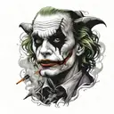 joker smoke tattoo design idea