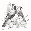 crow and cardinal  tattoo design idea