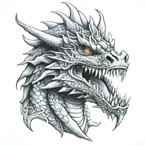 Dragon Head, Mouth Open Tattoo Idea tattoo design idea