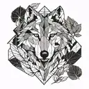 Indecision, strength, honesty, wolf, heart, leaves, past, god, motto that is about strength and time and love tattoo design idea