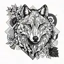 Indecision, strength, honesty, wolf, heart, leaves, past, god, motto that is about strength and time and love tattoo design idea