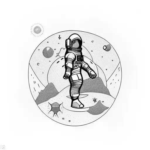 astronaut Shaka  tattoo design idea