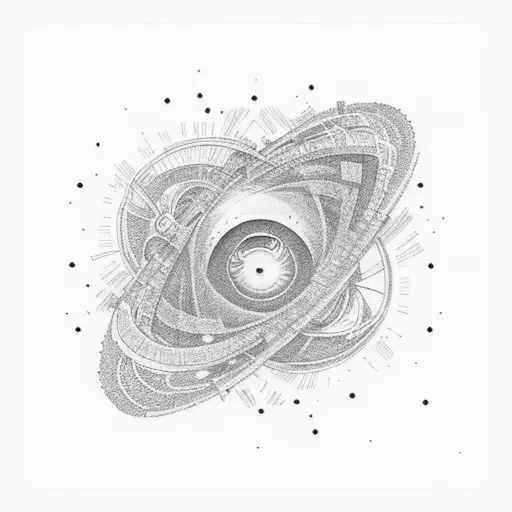 astronaut Shaka black hole tattoo design idea