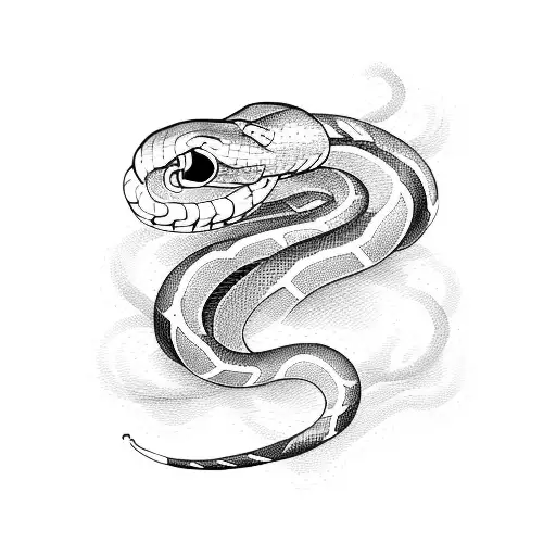 snake with smoke tattoo design idea
