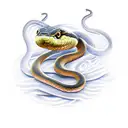 snake with smoke tattoo design idea