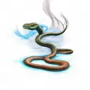 snake with smoke tattoo design idea