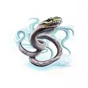 snake with smoke tattoo design idea