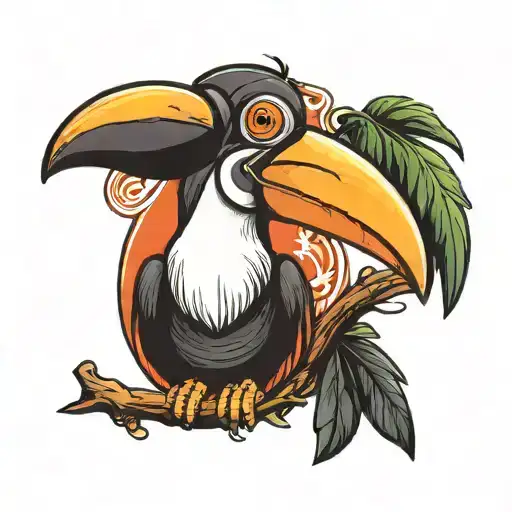 toucan with a pint of Guinness on its beak tattoo design idea