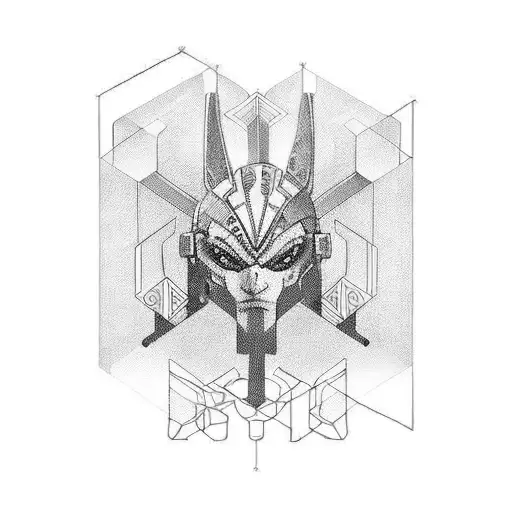 cyber tribal tattoo design idea