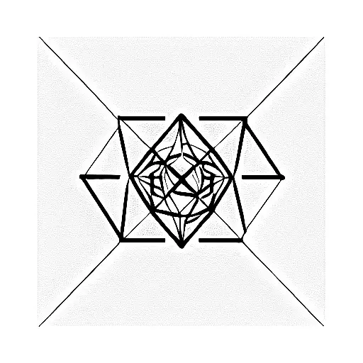 cyber geometrico tattoo design idea