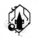 cyber tribal tattoo design idea