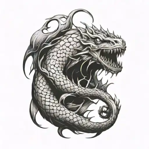 huge scary mythical sea creature sleeve tattoo tattoo design idea