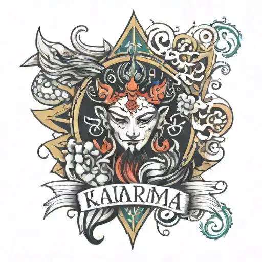 Karma, Sabar, Moksha tattoo design idea