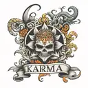Karma, Sabar, Moksha tattoo design idea