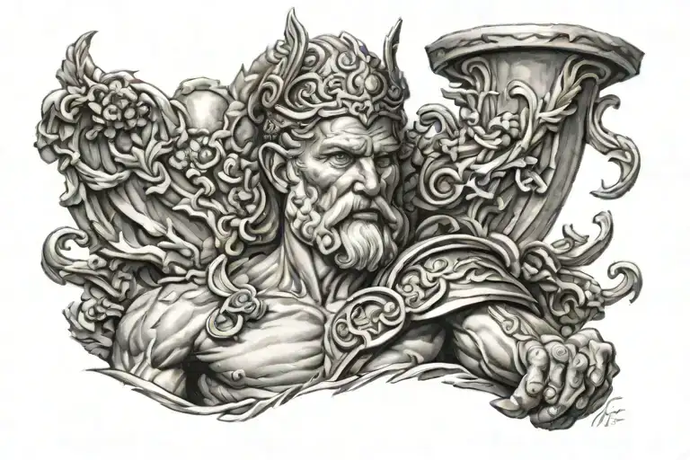 Zues on Olympus Gods tattoo design idea
