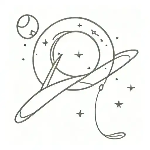 space, with the phrase "per aspera ad astra" tattoo design idea