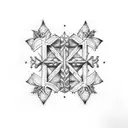 cross and three doves tattoo design idea