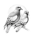 cross with three doves tattoo design idea