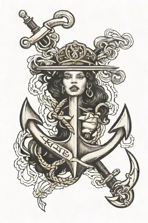 military, mission, world tour, black woman, travel, marine troop anchor tattoo design idea