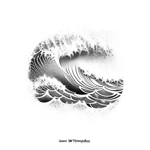 Tribal "Ocean Wave Surfing" Tattoo Idea BlackInk AI