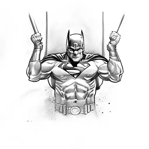 dc comics fighting tattoo design idea