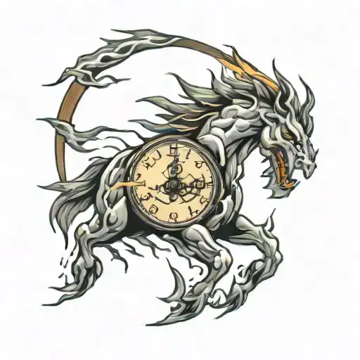 Gods timing with lightning storm tattoo design idea