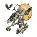 Gods timing with lightning storm tattoo design idea