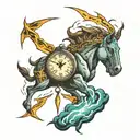 Gods timing with lightning storm tattoo design idea