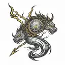 Gods timing with lightning storm tattoo design idea