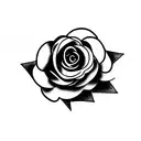 line rose tattoo design idea