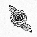 line rose tattoo design idea