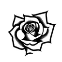 line rose tattoo design idea