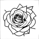 line rose tattoo design idea
