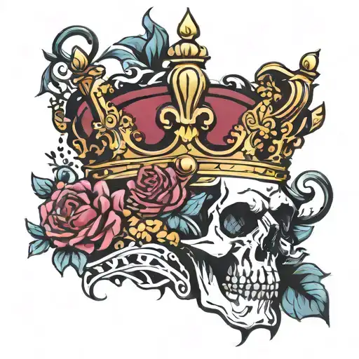 R with a crown  tattoo design idea