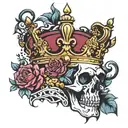 R with a crown  tattoo design idea