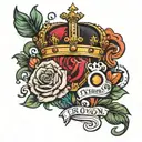 R with a crown  tattoo design idea