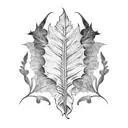 roman leaf below knee tattoo design idea