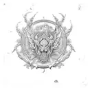 Ornate wreath tattoo design idea