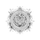 Ornate wreath tattoo design idea