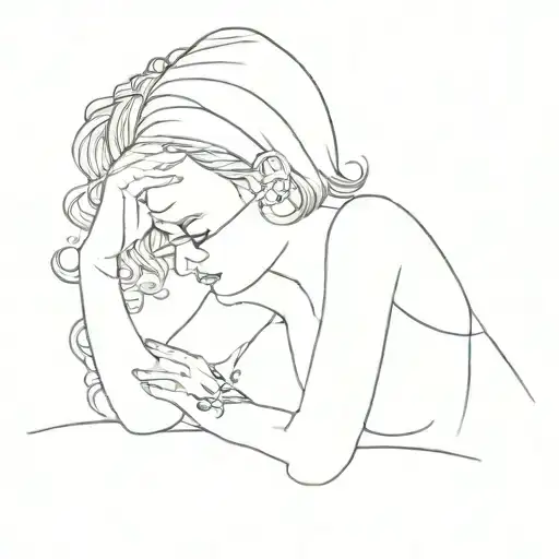 woman who overthinking and tattoo design idea