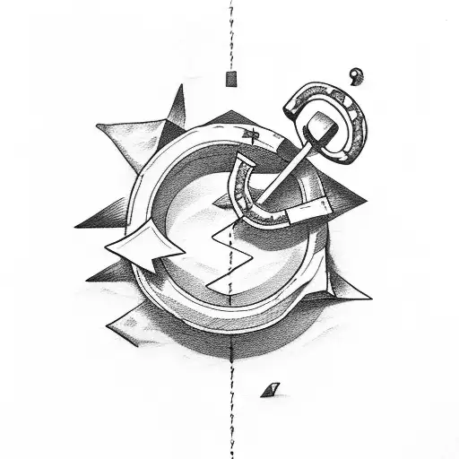 small anchor with coordinates at the  horizontal stick tattoo design idea