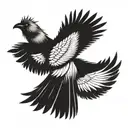 a tattoo spanning the upper back, shoulders and upper arms consisting of black crow feathers with a high degree of reali tattoo design idea